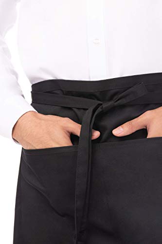 Chef Works Unisex Half Bistro Server Apron - color: Black, 2 Pack