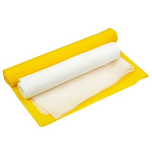 Silk Screen Printing Mesh, Size 50inchx1Yard, 100/110/120/140/160/180/200/250/300Mesh, White Yellow for Screen Printing Machine Equipment Accessories, Filter Painting, Polyester (110M/43T White)