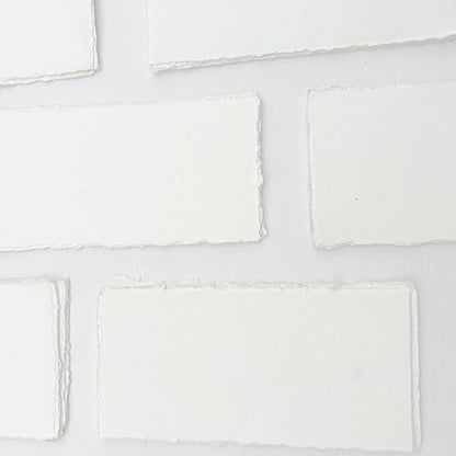 Handmade 200 GSM Cotton Rag Deckle Edge Paper – Pack of 25 Sheets – Premium Textured Wedding Invitation, Calligraphy, Watercolor Mixed Media (4x9" (Menu Card)) - size: 4x9" (Menu Card)