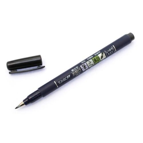 Fudenosuke Brush Pen Black x6-pen pack, with Takes To Do List Notepad - Calligraphy Pens for Writing and Art Drawings (6x Hard Tip) - style: 6x Hard Tip
