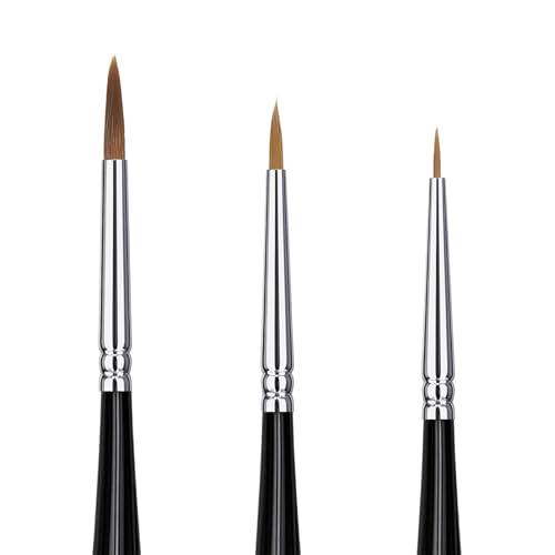 Paint Brushes Set-Sable Watercolour Brushes Round Point Tip Paint Brush Set for Watercolor, Acrylic, and Oil Painting