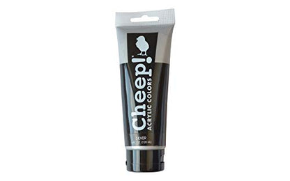 Cheep! Acrylic Paints, 4 oz. Tube - Silver, Perfect for Artists - Quality Acrylic Paint Heavy Body Paint Artist and Student - color: Silver