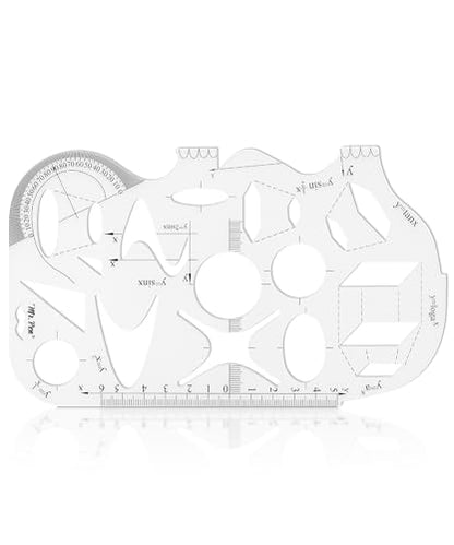 Mr. Pen- Geometric Drawing Template | Mathematical Functions Plastic Template Plastic, Shape Stencils for Drawing