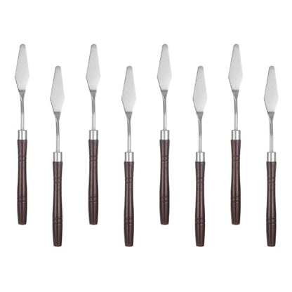 HARFINGTON 8pcs Palette Knife Painting Tool 7.09" Pointed Stainless Steel Blade Plastic Handle Spatula Painting Pallet Knife for Oil Acrylic Canvas, Red - size: 7.09"