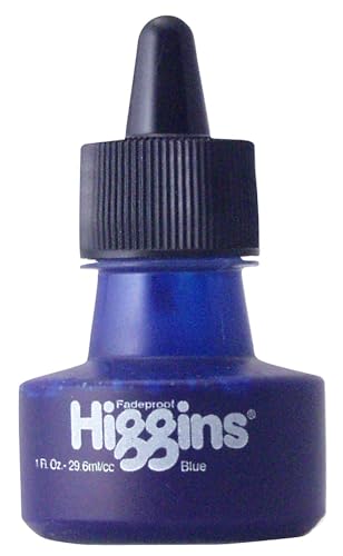 Higgins Pigmented Drawing Ink, Blue, 1 Ounce Bottle (44685) - color: Blue