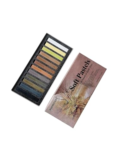 12‑Pack Earth‑Tone Soft Chalk Pastels,Artist Pastels (Brown) | Soft Pastels for Artists Professional Grade Square Chalk Soft Pastels Blendable, For Artist,Drawing, Painting & Sketching - color: Brown