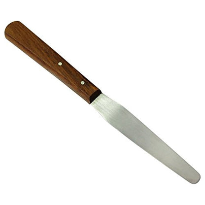 HTS 316V8 8.5" Tapered Wood Handle Stainless Steel Palette Knife - overall length 8.5" - size: 316V8 8.5" Tapered