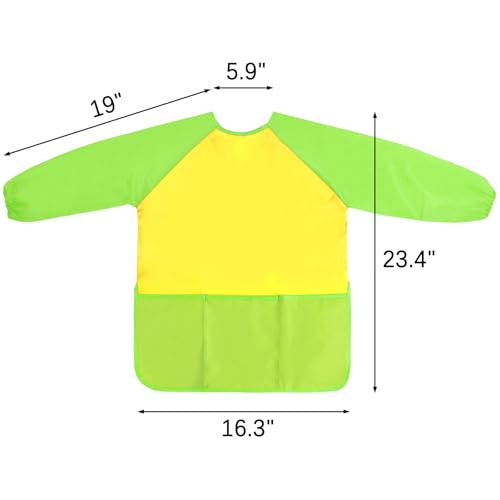 Kopokita Kids Art Smock, Toddlers Painting Apron Children Artist Smock - color: Green