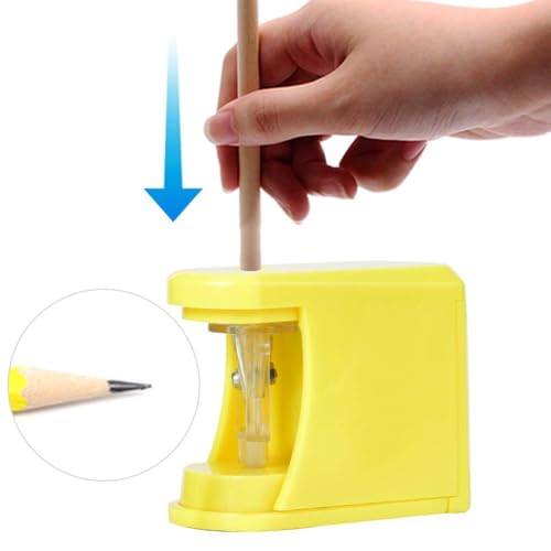 ABS Electric Pencil Sharpener Yellow Automated Pencil Sharpener for School Office Home Classroom Use