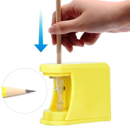 ABS Electric Pencil Sharpener Yellow Automated Pencil Sharpener for School Office Home Classroom Use