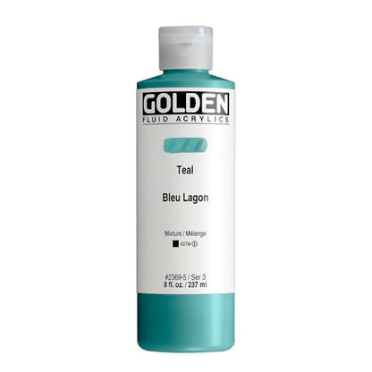 GOLDEN Fluid Acrylics, Teal, 8 fl. oz. Bottle