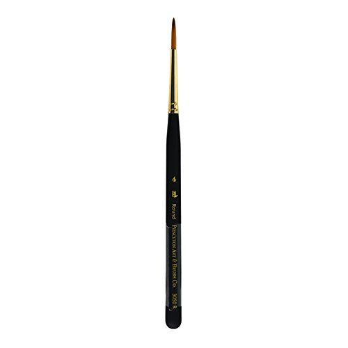 Princeton Mini-Detailer Round Brush, Synthetic, Short Handle, Size 4, 1 Count - color: Black, size: 4