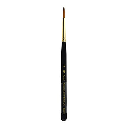 Princeton Mini-Detailer Round Brush, Synthetic, Short Handle, Size 4, 1 Count - color: Black, size: 4