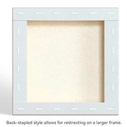 PHOENIX 10x10 Inch 3 Pack Gallery Canvas - 1.5 in Thick Square Canvases for Painting - Deep Edge 100% Cotton 11 Oz. Gesso Primed White Blank Professional Canvas Oil & Acrylic Paints - size: 10"x10", style: Gallery