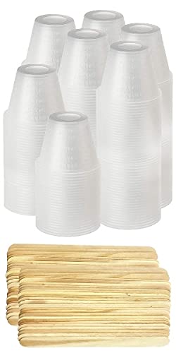 [1000 Pack - 1oz] Epoxy Resin Mixing/Medicine Cups with 400 Bonus Mixing Sticks - 1 Ounce Graduated Plastic Cups (10 Sleeves) - EpoxyStix - size: 1000ct with 400 Stir Sticks