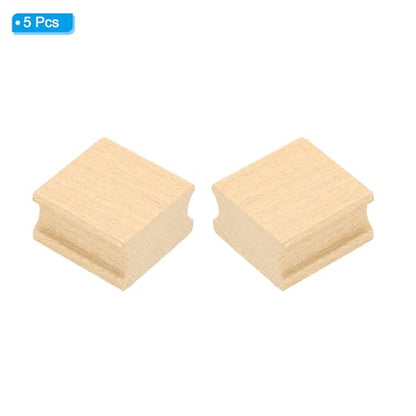 PATIKIL 35x35mm Blank Wood Rubber Stamp Mounts, 5Pcs Wooden Rubber Stamp Handle Hard Wooden Blocks for Making DIY Crafting, Brown - size: 35x35mm