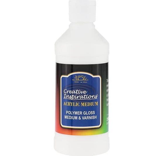 Creative Inspirations Acrylic Polymer Medium and Varnish - 250ml Bottle - Gloss Varnish for Acrylic Painting, Extends and Enhances Color, Create Acrylic Glazes, Soap and Water Clean-Up - color: Gloss, size: 250 ml
