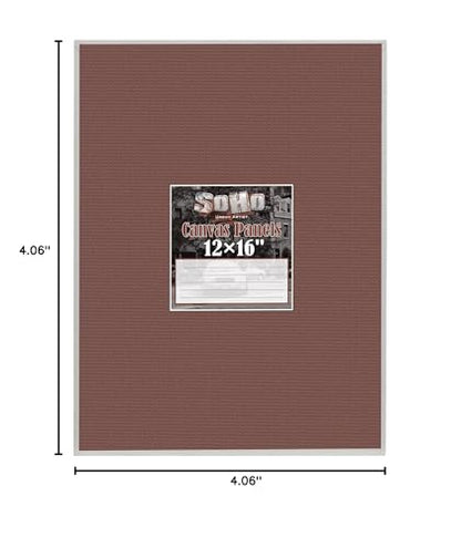 SoHo Artist Cotton Canvas All Media Panels - 4x4-3 Pack of Double Primed Cotton Acid-Free Panels Bonded Canvases for Paintings, Artwork and More - size: 4x4