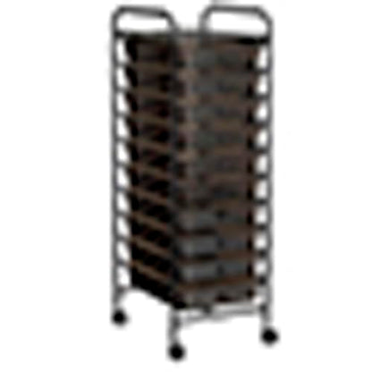 Simply Tidy 10 Drawer Matte Black Rolling Cart - Mobile Organizer with Removable Drawers, Swivel & Locking Casters, Durable Tubular Frame - 1 Set - color: Matte Black