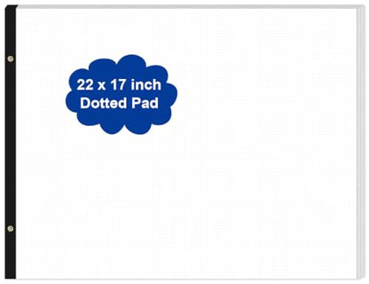 Large Dotted Paper Notepad - 22" x 17" Grid Dot Paper, 50 Sheets/100 Pages, 100 Gsm White Paper Desk Pad for Office/School/Home - size: 1-Pack, style: Dotted