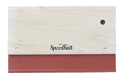 Speedball 4491 Nitrile Blade Squeege, for Fabric Screen Printing, 8", Brown.