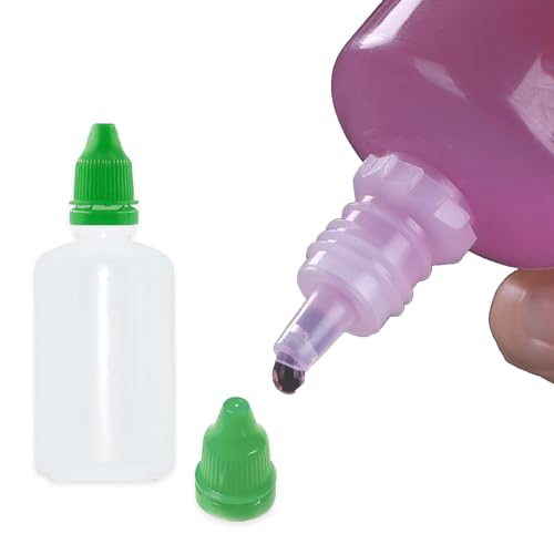 12 Pcs Dropper Bottles, 50ml/1.7 oz Empty Squeezable Small Mouth Dropper Bottle, Liquid Dropper Bottle with Green Cap - color: Green Cap