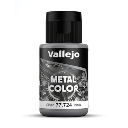 Vallejo - Metal Color | Silver 32 ml (1.08 fl.oz.) | Faithfully Reproduce Different Metallic Finishes - style: Silver 32 ml (1.08 fl.oz.)