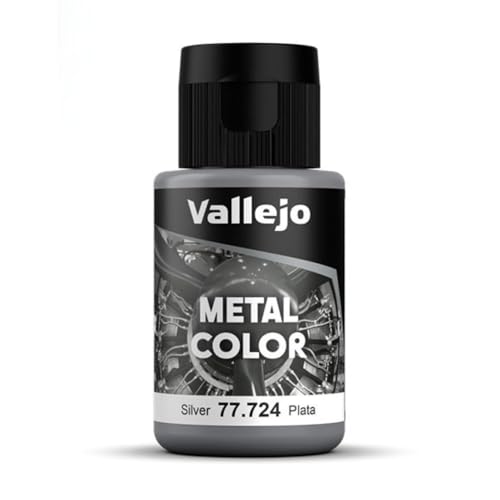 Vallejo - Metal Color | Silver 32 ml (1.08 fl.oz.) | Faithfully Reproduce Different Metallic Finishes - style: Silver 32 ml (1.08 fl.oz.)