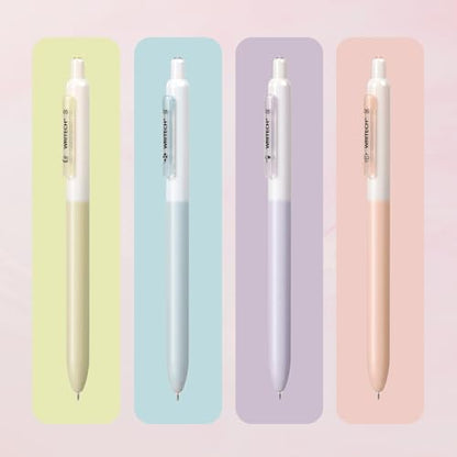 WRITECH Gel Pens Fine Point: 0.5mm Black Silent Click Needle Tip 4ct - color: Black-4ct