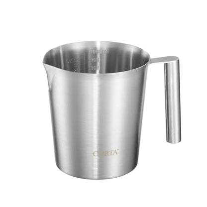 18/8 Stainless Steel Measuring Cup with Round Handle and Pour Spout, Commercial Kitchen Food Prep Pitcher for Restaurant, Bakery, Cooking and Ingredient Measuring, 32 OZ (4 Cup, 1000 ML) - color: Round Handle, size: 32 OZ (4 Cup, 1000 ML)