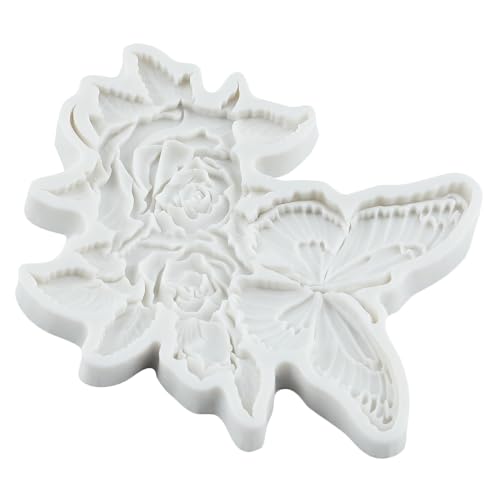 Butterfly Flower Polymer Clay Molds Butterfly Rose Silicone Mold - color: Style S