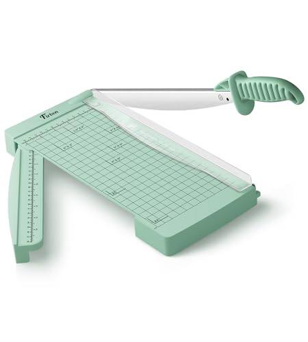 Firbon 12" Guillotine Paper Cutter with Hidden Ruler, Compact Paper Trimmer | 12-Sheet Capacity | Morandi | Dual Scale | Paper, Cardstock & Photo Trimming | Scrapbooking Craft | Office, Home & Studio Use - color: Morandi
