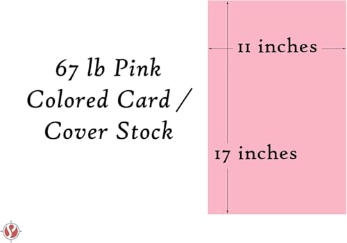 Vellum Bristol Cover 67 Pound, Smooth Finish, 250 Sheets Pack. – Premium Heavyweight Cardstock for Crafting, Printing, and Professional Projects, Acid-Free. (1, Pink, 11"x17") - color: Pink, size: 11"x17"