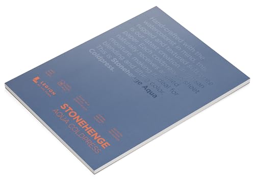 Stonehenge Aqua White Medium Weight Block, 140lb, Coldpress, 15 Sheets for Wet and Dry Media (9X12) - size: 9 x 12 inches