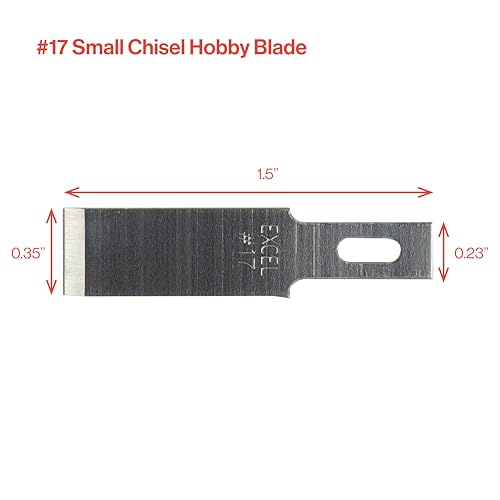 Excel Blades #17 50-Pack Chisel Craft Knife Blades, Carbon Steel, USA Made - size: Pack of 50