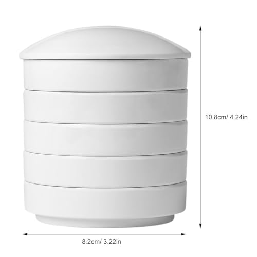 Lurrose Ceramic Ink Dish Porcelain Watercolor Palette for Color Mixing Five-Layer Pigment Tray Stackable Paint Tray for Artists Students Kids 4.25 X 3.22 X 3.22 in