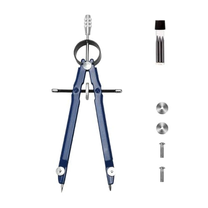 Compass for Geometry, Metal Compass with Extra Refills Compass Drawing Tool for Students Drafting Compass Back to School Supplies (Blue 1pc)