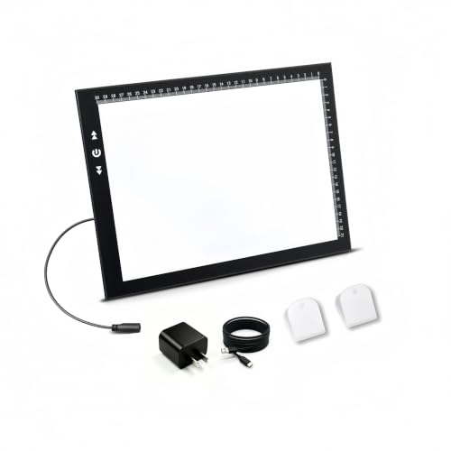 HSK A4 LED Artist tracing Light Box Copy Table, Adjustable High Brightness Light Pad for Tatto Drawing, Sketching, Animation,Diamond Painting Accessories - size: 8.3 x 11.7 inches