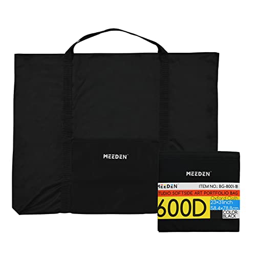 MEEDEN Art Portfolio Bag: 23 x 31 Inch Black Canvas Portfolio Case | Waterproof 600D Oxford Carrying Storage Case for Artwork, Poster, Sketching, and Drawing - Black - size: 23" X 31"