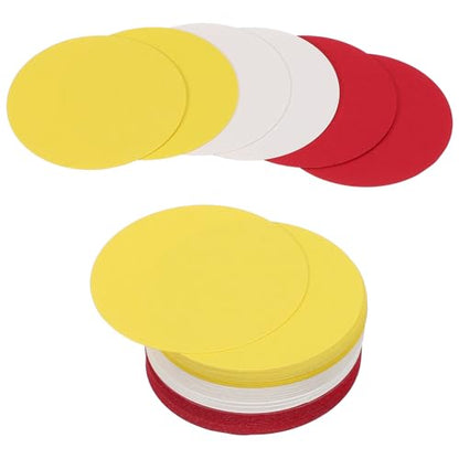 PATIKIL 60 Sheet Circle Card Stock, 3 Inch Round Cutouts Paper Thick Cardstock Coaster for DIY Craft Projects Printing Supplies Bulletin Board Decor, White/Yellow/Red | Cutouts Paper Coaster for Office Supplies DIY Craft Projects Classroom Printing Bullet