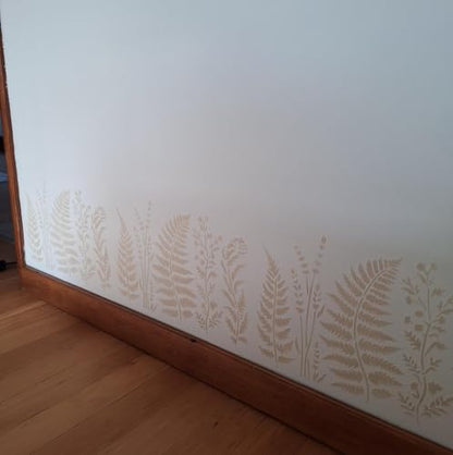 Large Flower Stencils for Walls Floral Stencils for Wood Fence | Reusable Wildflower Stencil for Painting on Canvas Fabrics Furniture - style: Wildflower 02