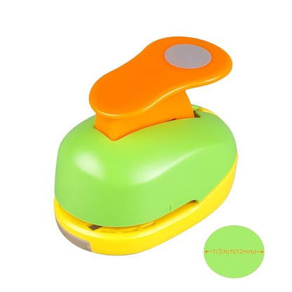 Circle Punch 1/2 inch Craft Lever Circle Shape Lever Punch Handmade Paper Candy Color By Random 1/2 inch（12mm） - color: EVA-Circle-1/2