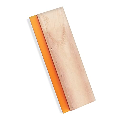 Screen Printing Squeegee, 75 Durometer Wooden Scraper Rubberwood Silk Print, for Printmaking Print Ink Machine 11.8 inch - size: 11.8inch