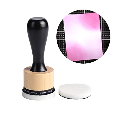 Briartw Mini Round Ink Blending Tool with Foams Replacement Refill Foam Set 1 Tool and 12 Foams Scrapbooking Painting Drawing Art Supplies Handle Ink Tools Embossing Stencils - color: 1 PCS Tool and 12 PCS Flat Foams