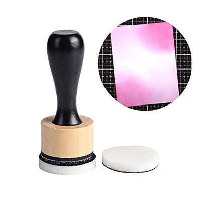 Briartw Mini Round Ink Blending Tool with Foams Replacement Refill Foam Set 1 Tool and 12 Foams Scrapbooking Painting Drawing Art Supplies Handle Ink Tools Embossing Stencils - color: 1 PCS Tool and 12 PCS Flat Foams
