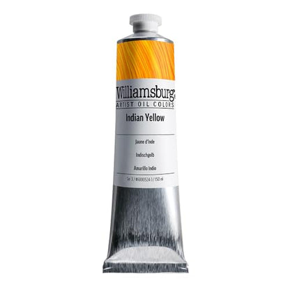 Williamsburg Artist Oil Colors by GOLDEN, India Yellow, 150 ml tube, Professional Oil Paint, Transparent - color: India Yellow, size: 5.07 Fl Oz (Pack of 1)