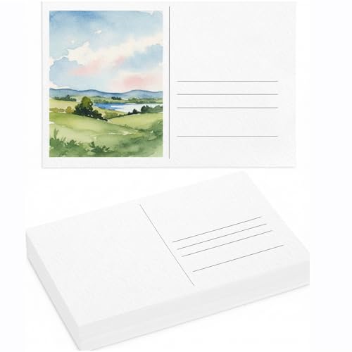 Watercolor Postcards, 75 Count, 4 x 6 Inch, 140 lb 300 GSM Cotton Paper | Postcards Watercolor Paper Cards for Art Supplies Art Painting, DIY, Creative Thank Notes, Mailing, Painting Gift Cards