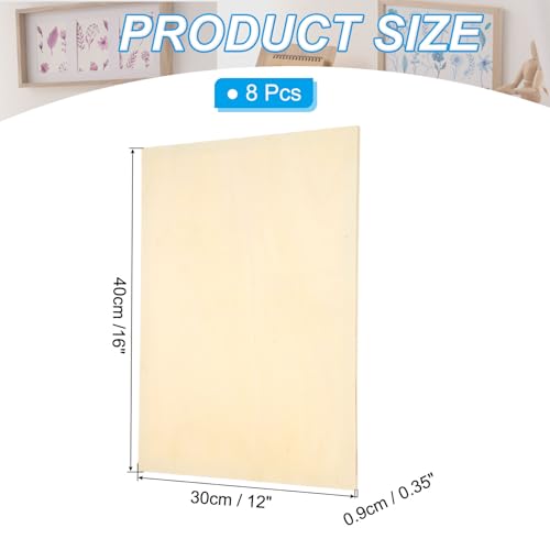 PATIKIL 12 x 16 Inch Wood Canvas Panels, 8pcs Unfinished Wooden Frame Square Art Board for Crafts Oil Paint Pouring Acrylics Painting DIY - size: 12 x 16 Inch