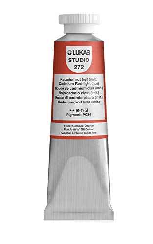 LUKAS Studio Artist Oil Color Paints - High-pigment oil paint made with natural binder for artist, painting, & more! - [Cadmium Red Light Hue - 37 mL] - color: Cadmium Red Light Hue, size: 1.25 Fl Oz (Pack of 1)