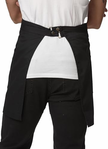 Waist Apron for Men Server Bistro Half 4251BY - color: Black, size: 1 Pack